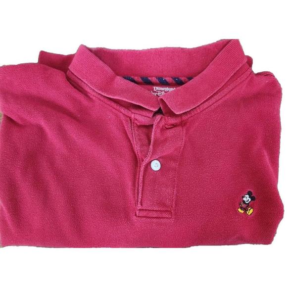 Walt Disney World Mens Mickey Mouse Embroidered Polo Red Large Disneyland Resort - Picture 3 of 7